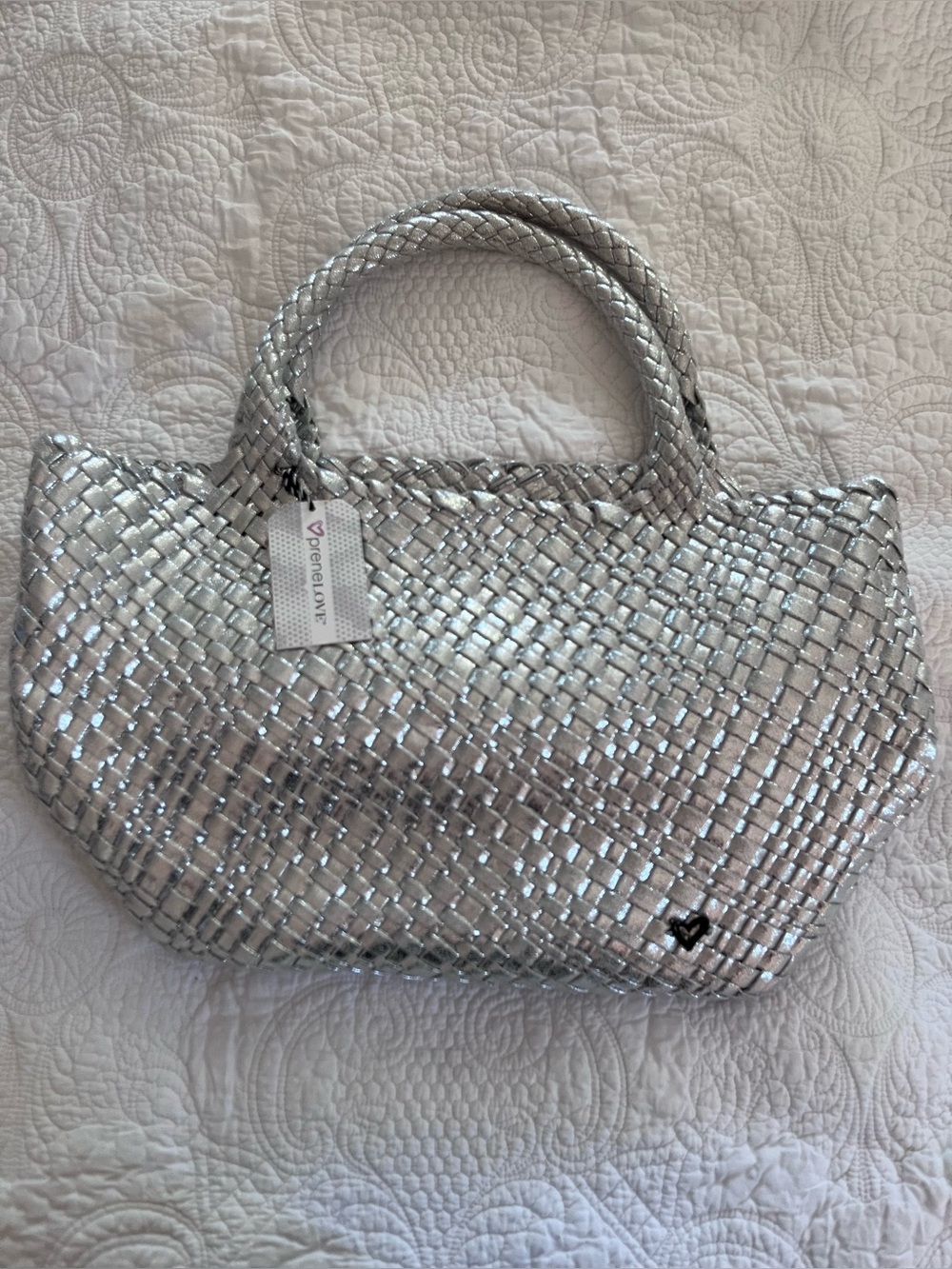 Prenelove Silver Woven Bag Set